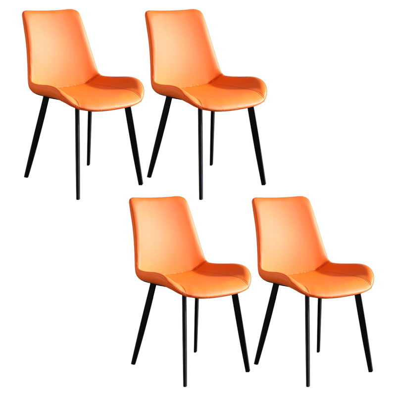 Scandinavian Metal Dining Chairs Dining Room Solid Back Armless Chairs