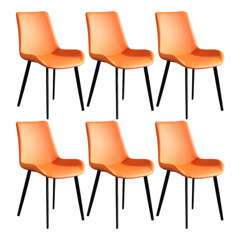 Scandinavian Metal Dining Chairs Dining Room Solid Back Armless Chairs