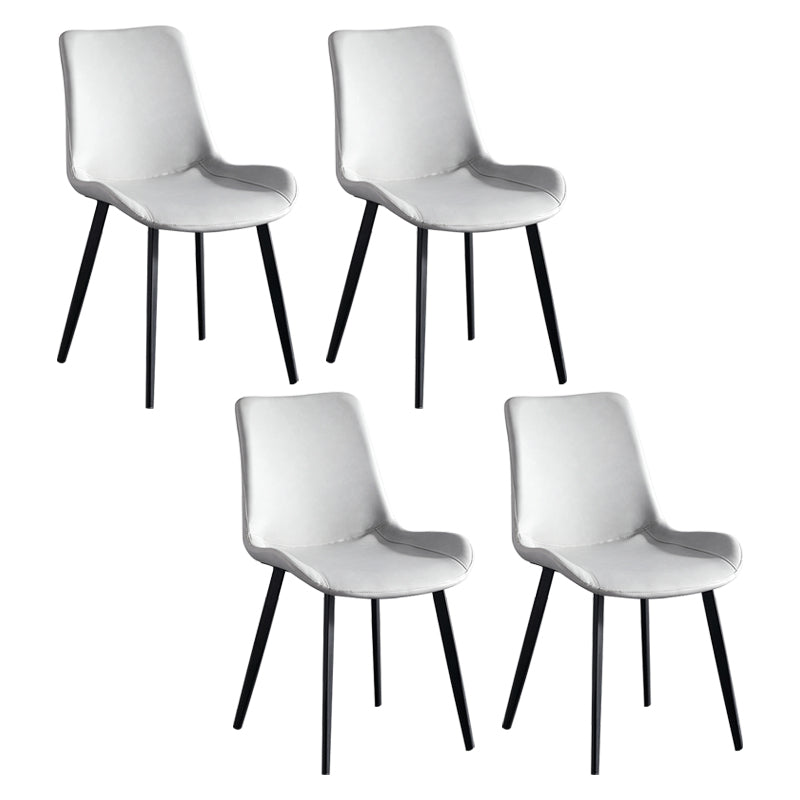 Scandinavian Metal Dining Chairs Dining Room Solid Back Armless Chairs