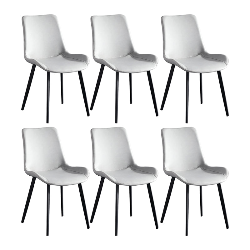 Scandinavian Metal Dining Chairs Dining Room Solid Back Armless Chairs