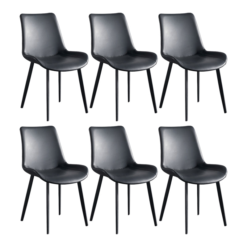 Scandinavian Metal Dining Chairs Dining Room Solid Back Armless Chairs