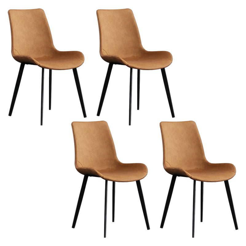 Scandinavian Metal Dining Chairs Dining Room Solid Back Armless Chairs