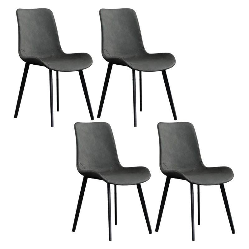Scandinavian Metal Dining Chairs Dining Room Solid Back Armless Chairs