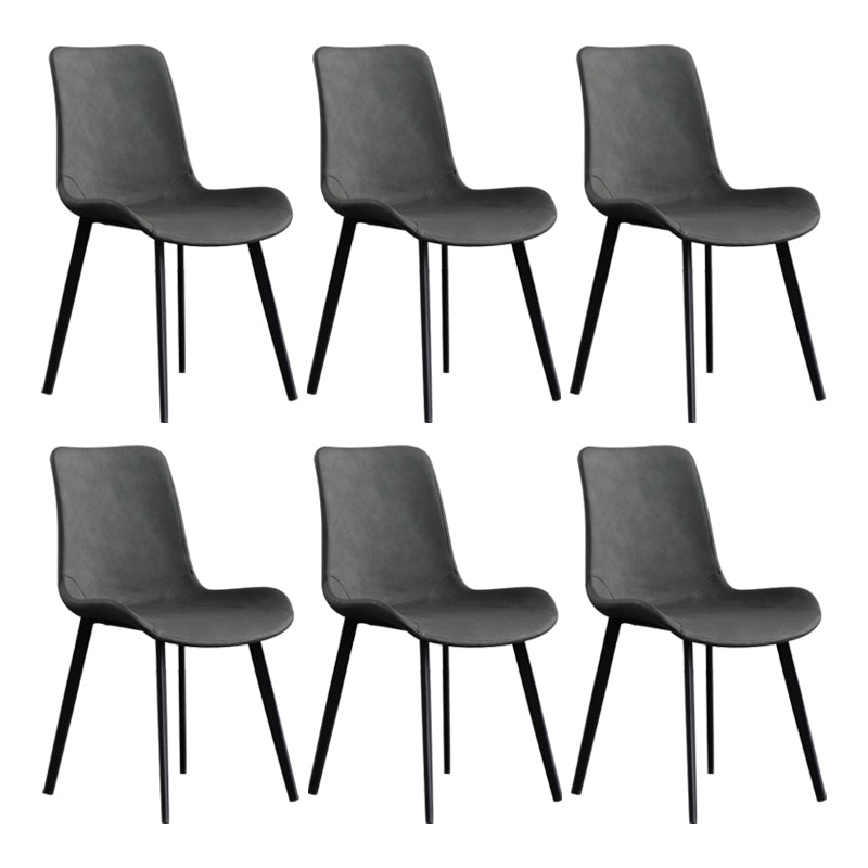 Scandinavian Metal Dining Chairs Dining Room Solid Back Armless Chairs