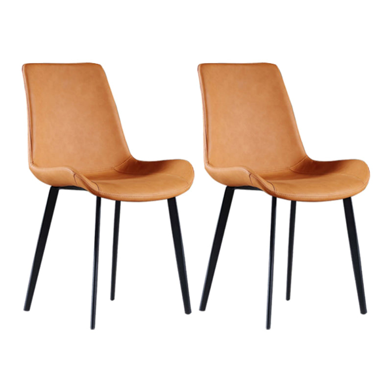 Scandinavian Metal Dining Chairs Dining Room Solid Back Armless Chairs