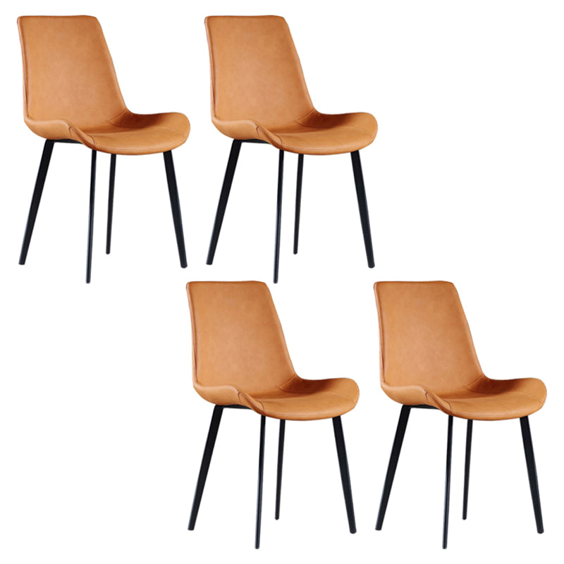 Scandinavian Metal Dining Chairs Dining Room Solid Back Armless Chairs