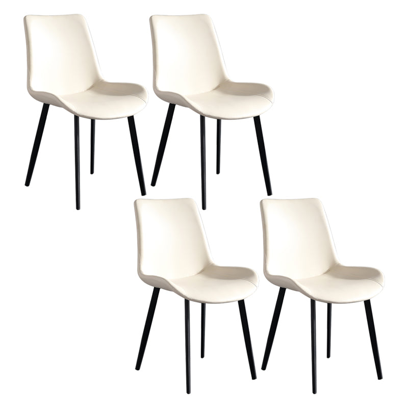 Scandinavian Metal Dining Chairs Dining Room Solid Back Armless Chairs
