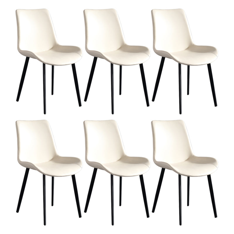 Scandinavian Metal Dining Chairs Dining Room Solid Back Armless Chairs