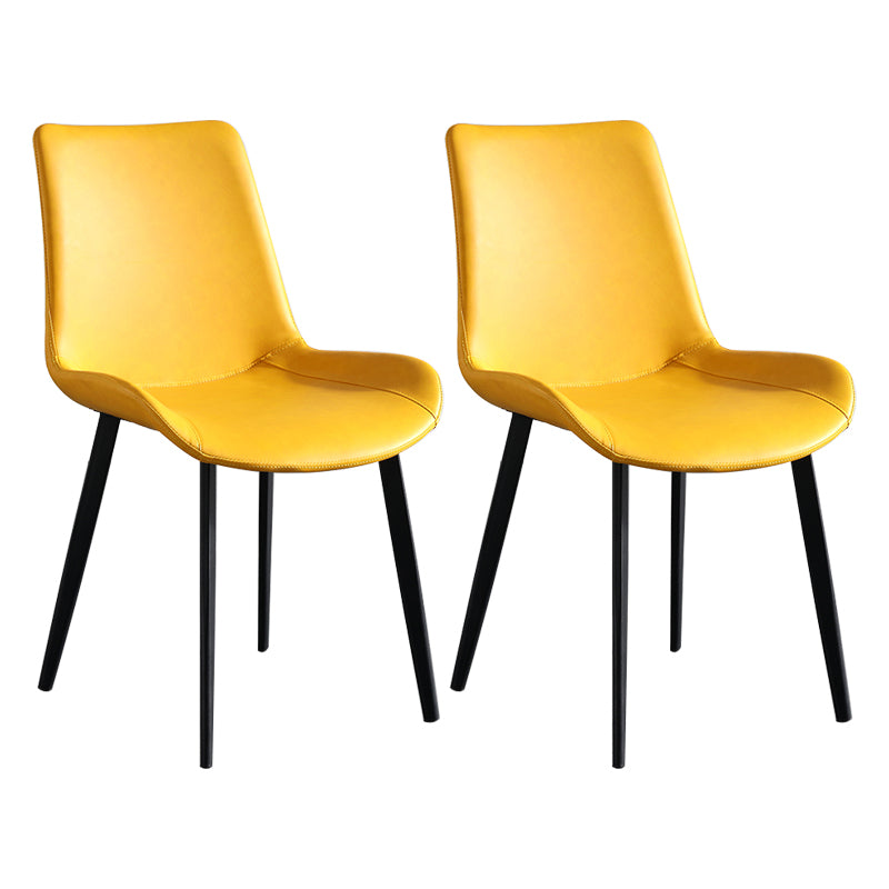 Chaises de salle à manger scandinaves en métal, chaises sans bras à dossier solide pour salle à manger