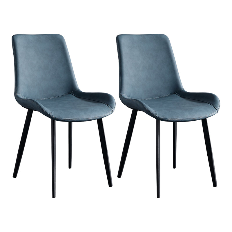 Scandinavian Metal Dining Chairs Dining Room Solid Back Armless Chairs