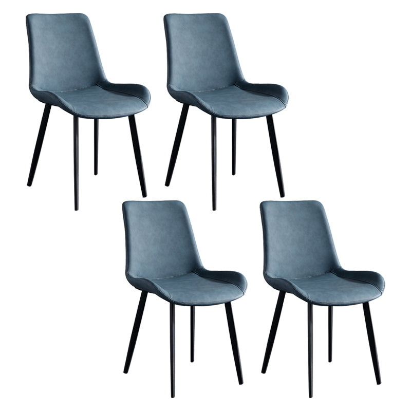Scandinavian Metal Dining Chairs Dining Room Solid Back Armless Chairs