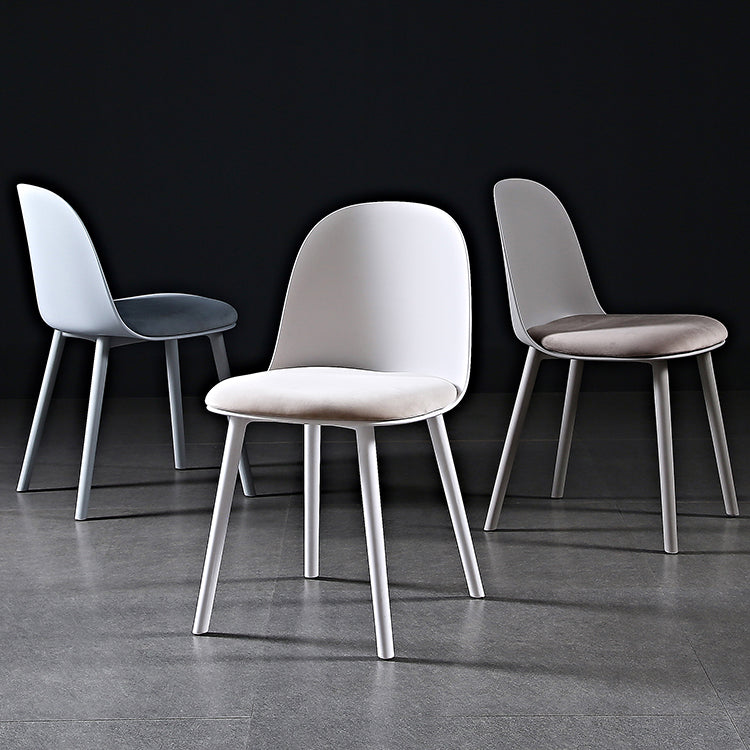 Nordic Dining Room Armless Chair Plastic Side Fabric Chair for Kitchen