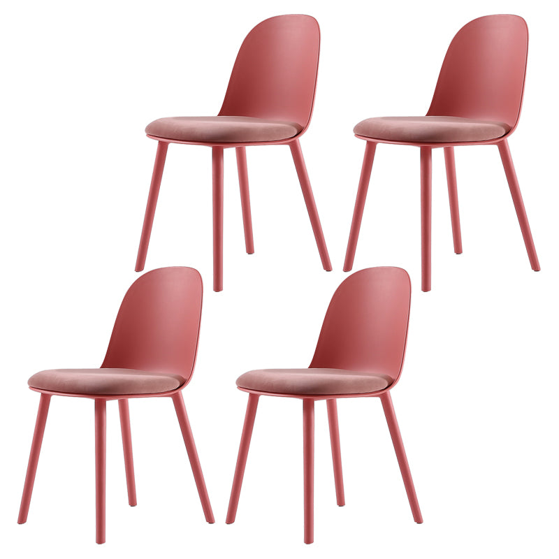 Nordic Dining Room Armless Chair Plastic Side Fabric Chair for Kitchen