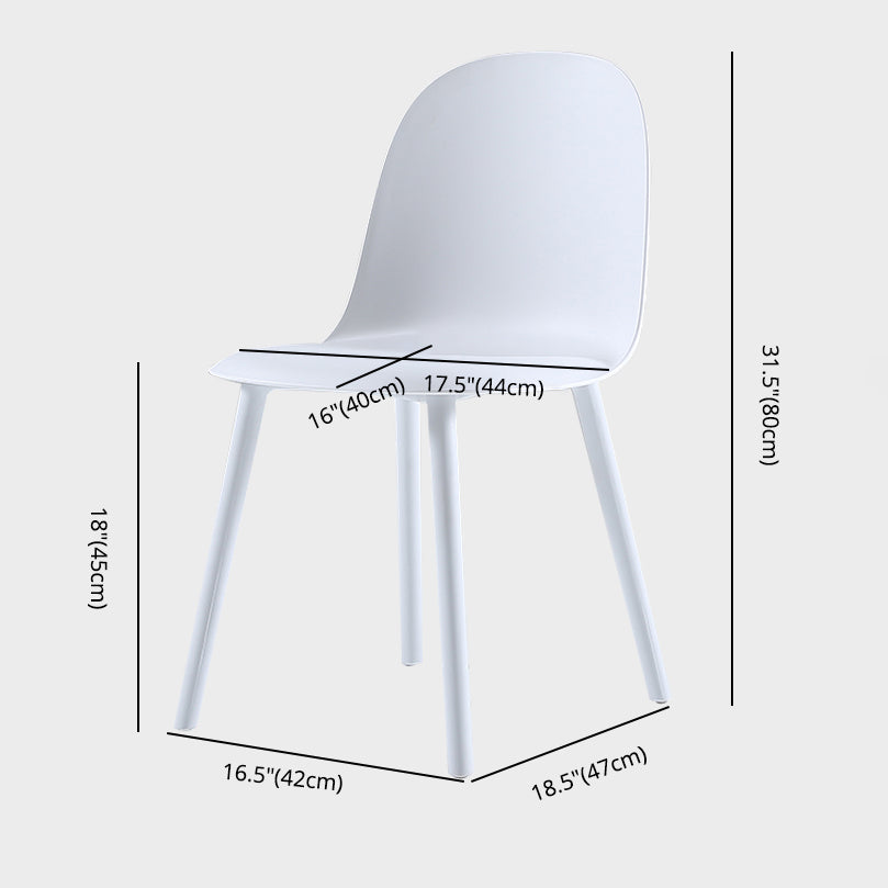 Nordic Dining Room Armless Chair Plastic Side Fabric Chair for Kitchen