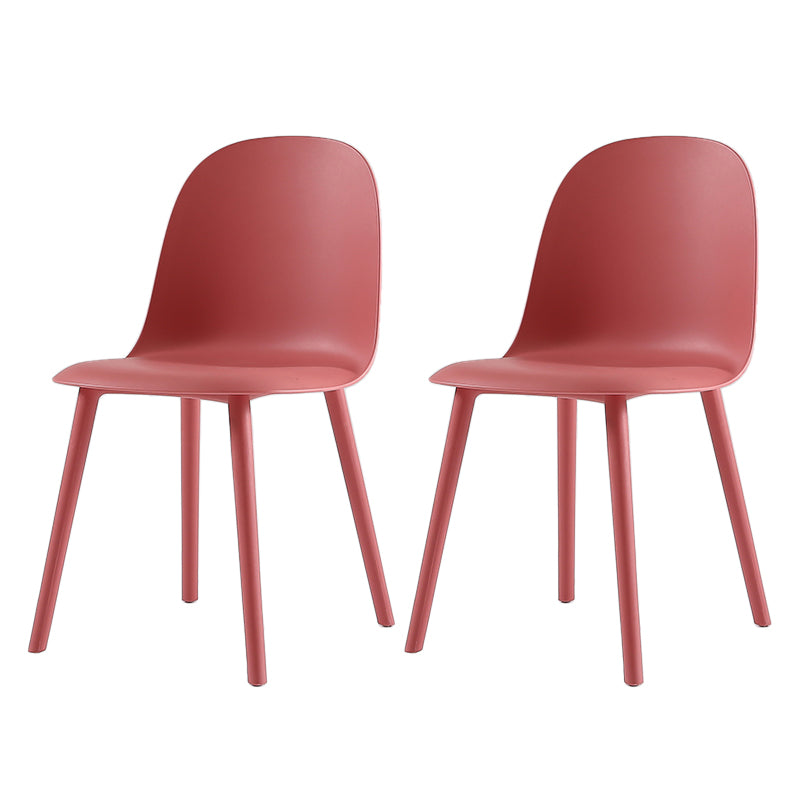 Nordic Dining Room Armless Chair Plastic Side Fabric Chair for Kitchen
