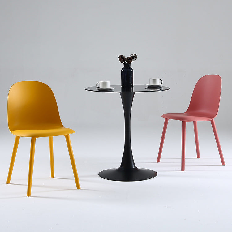 Nordic Dining Room Armless Chair Plastic Side Fabric Chair for Kitchen