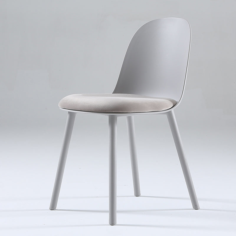 Nordic Dining Room Armless Chair Plastic Side Fabric Chair for Kitchen