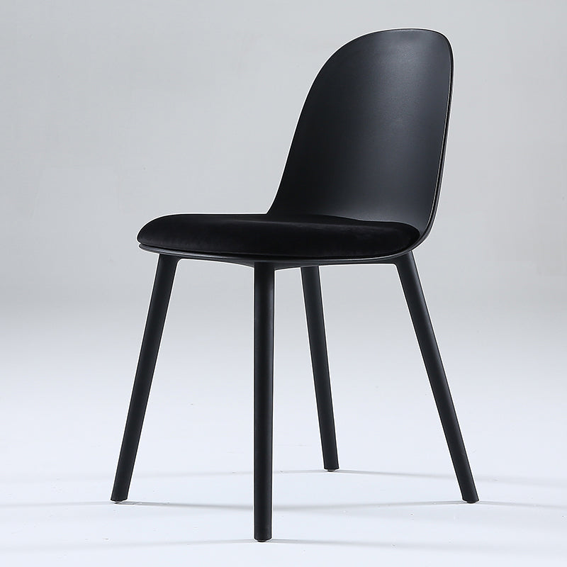 Nordic Dining Room Armless Chair Plastic Side Fabric Chair for Kitchen