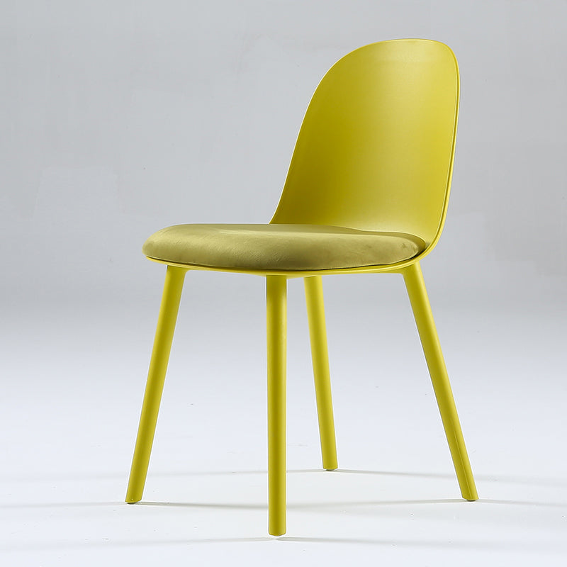 Nordic Dining Room Armless Chair Plastic Side Fabric Chair for Kitchen