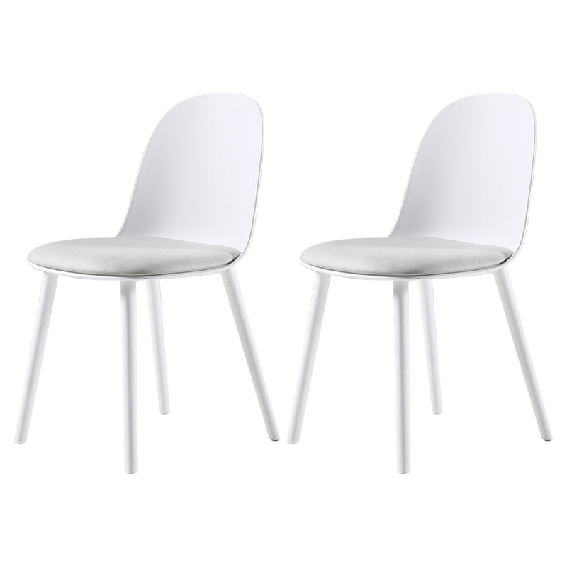 Nordic Dining Room Armless Chair Plastic Side Fabric Chair for Kitchen