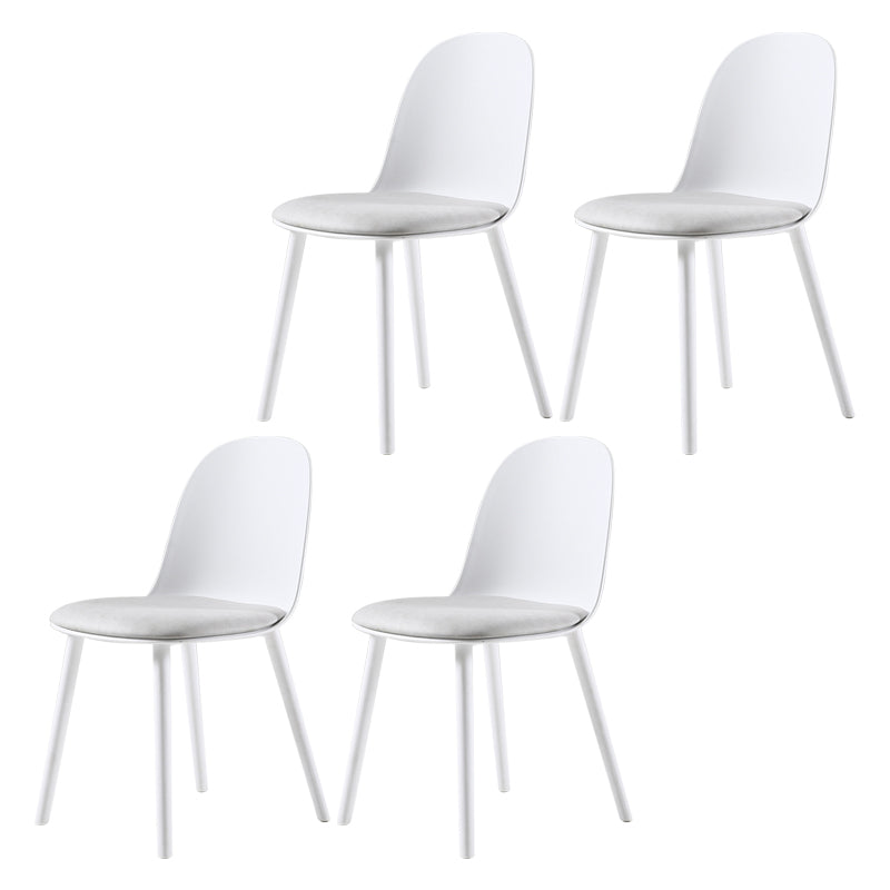Nordic Dining Room Armless Chair Plastic Side Fabric Chair for Kitchen