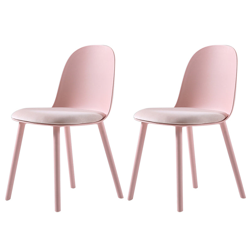 Nordic Dining Room Armless Chair Plastic Side Fabric Chair for Kitchen