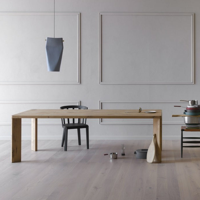 Mesa de comedor contemporánea mesa de madera maciza con 4 patas para el comedor