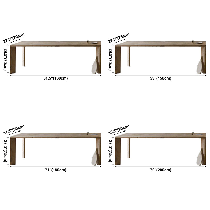 Contemporary Dining Table Solid Wood Table with 4 Legs for Dining Room