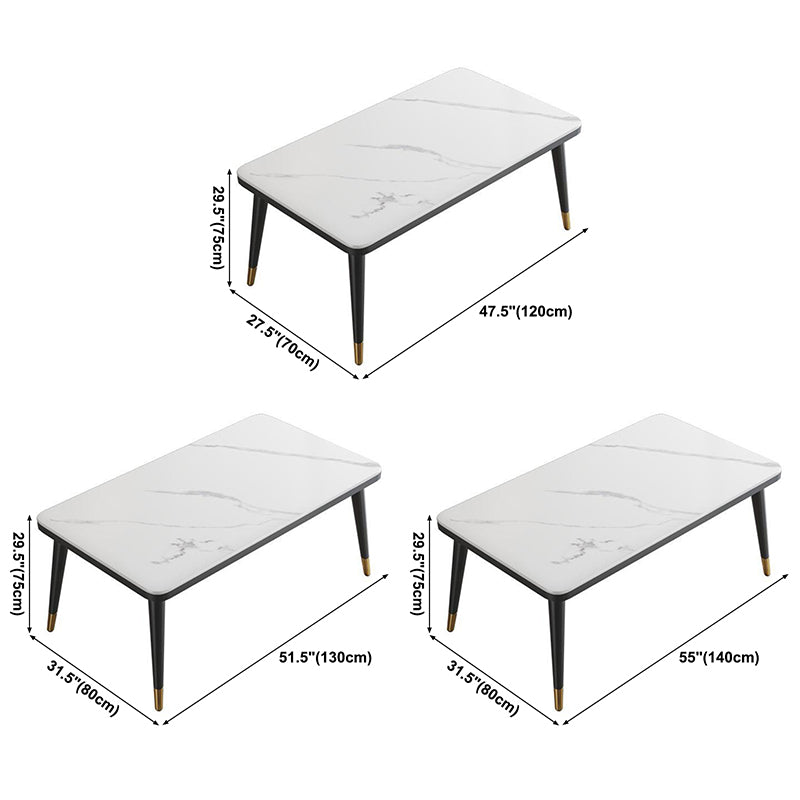 Sintered Stone Modern Dining Table Rectangle Table with 4 Legs for Home Use