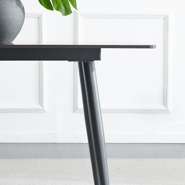 Contemporary Dining Table Sintered Stone Dining Table with 4 Metal Legs