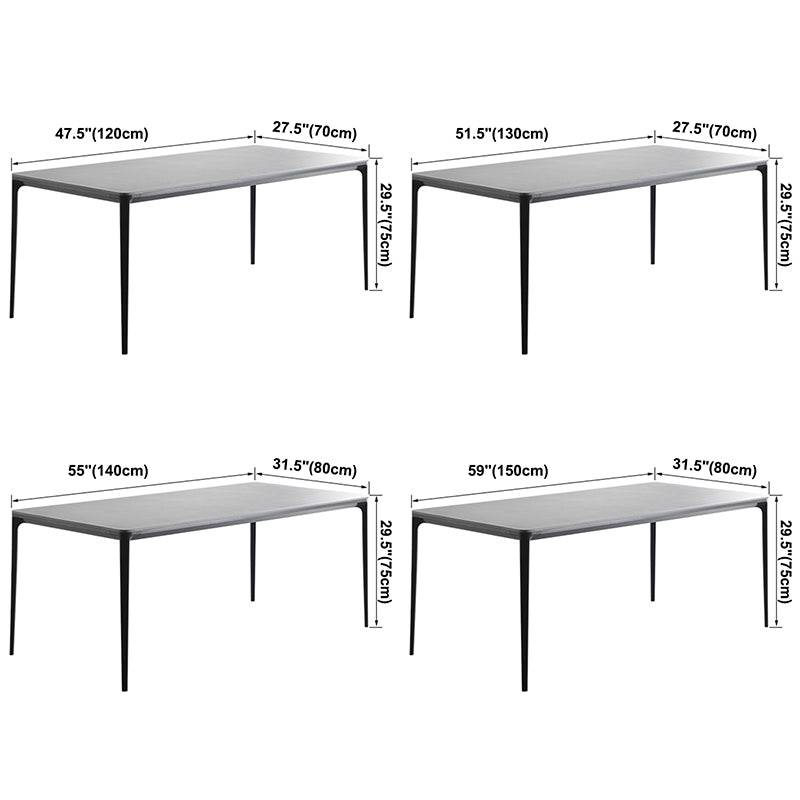 Metal Modern Rectangle Table Sintered Stone Table for Dining Room and Kitchen