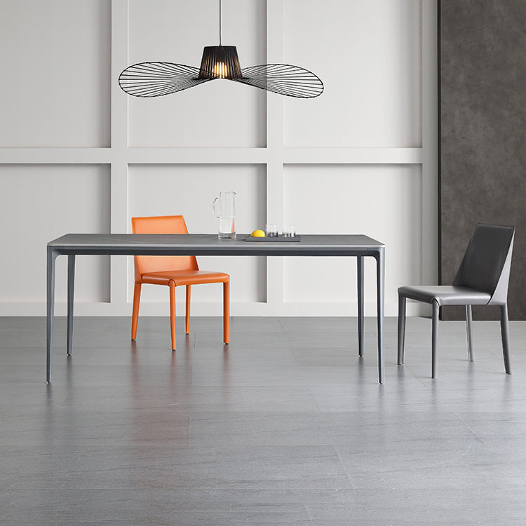 Metal Modern Rectangle Table Sintered Stone Table for Dining Room and Kitchen