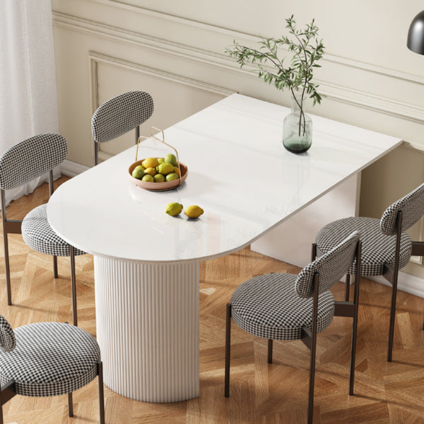 Metal Contemporary Free Form Table Dining Table White Fintered Stone Table pour salle à manger et cuisine
