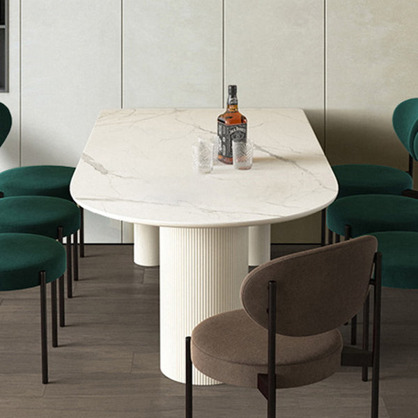 Metal Contemporary Free Form Table Sintered Stone Table for Dining Room