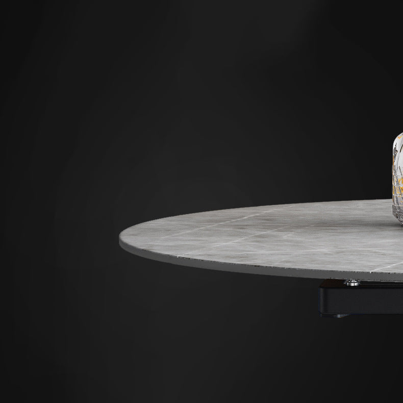 Table à manger en pierre fritrée de style moderne avec piédestal