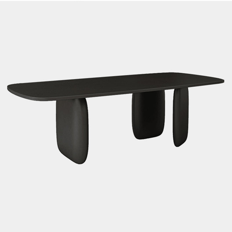 Solid Wood Rectangle Dining Table Modern Contemporary Kitchen Wood Table with 3 Legs