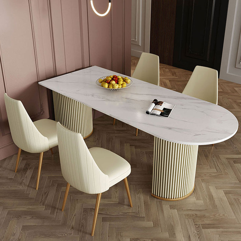 Metaal eigentijdse gratis vorm eettafel gesinterde stenen tafel voor eetkamer en keuken