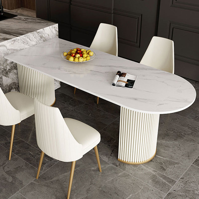 Metaal eigentijdse gratis vorm eettafel gesinterde stenen tafel voor eetkamer en keuken