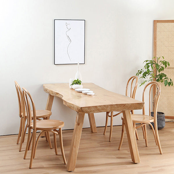 Rectangle Solid Wood Dining Table Simplicity 4 Legs Table for Dining Room
