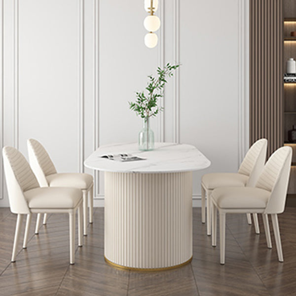 Metal Modern Oval Dining Table Sintered Stone Table for Dining Room and Kitchen