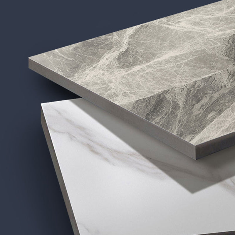 Mesa de comedor de piedra sinterizada de estilo moderno mesa gris rectangular con 4 patas para el hogar