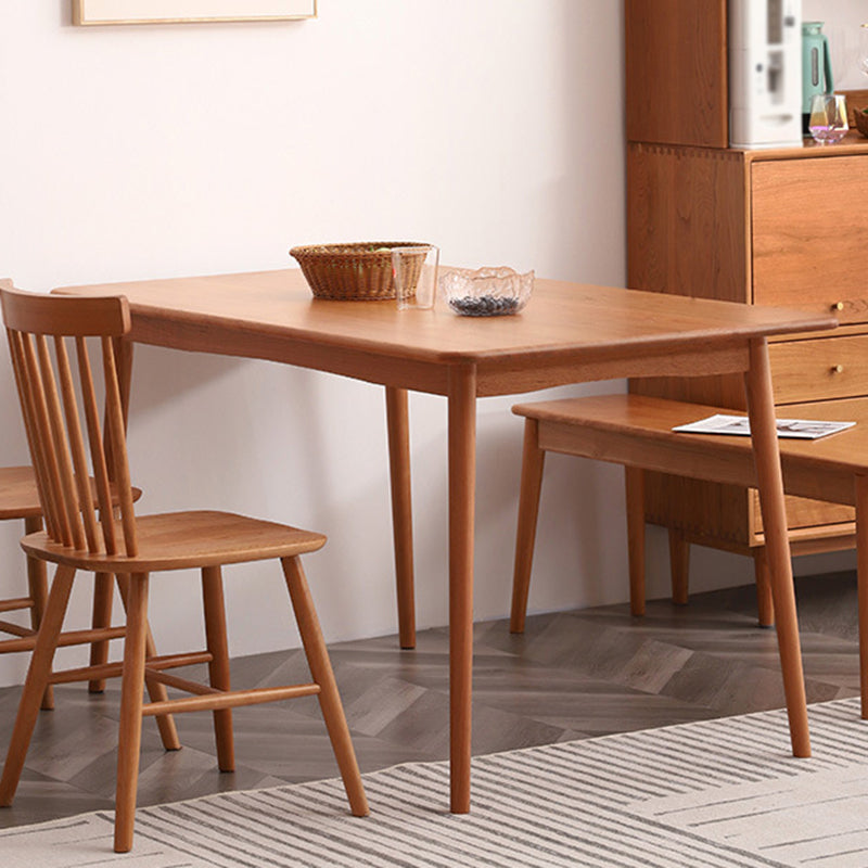 Table à manger en bois cerise moderne 4 jambes table en bois massif pour la maison