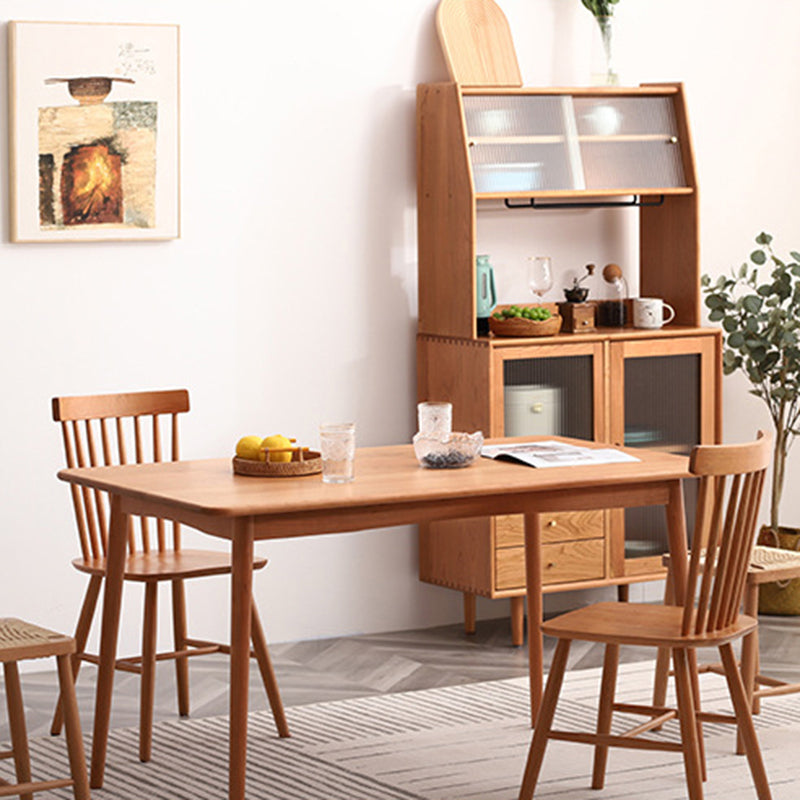 Table à manger en bois cerise moderne 4 jambes table en bois massif pour la maison