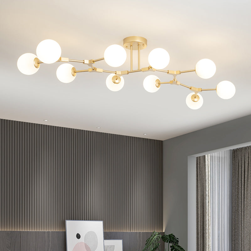 Glass Starburst Ceiling Mount Light Fixture Simplicity Style Gold Ceiling Flush Mount
