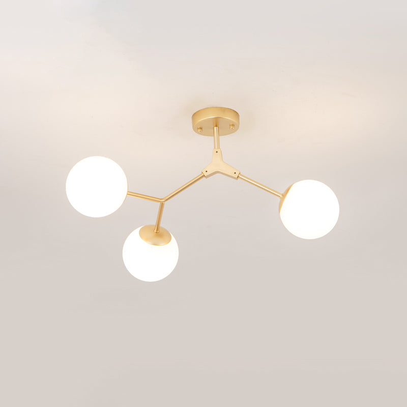 Glass Starburst Ceiling Mount Light Fixture Simplicity Style Gold Ceiling Flush Mount