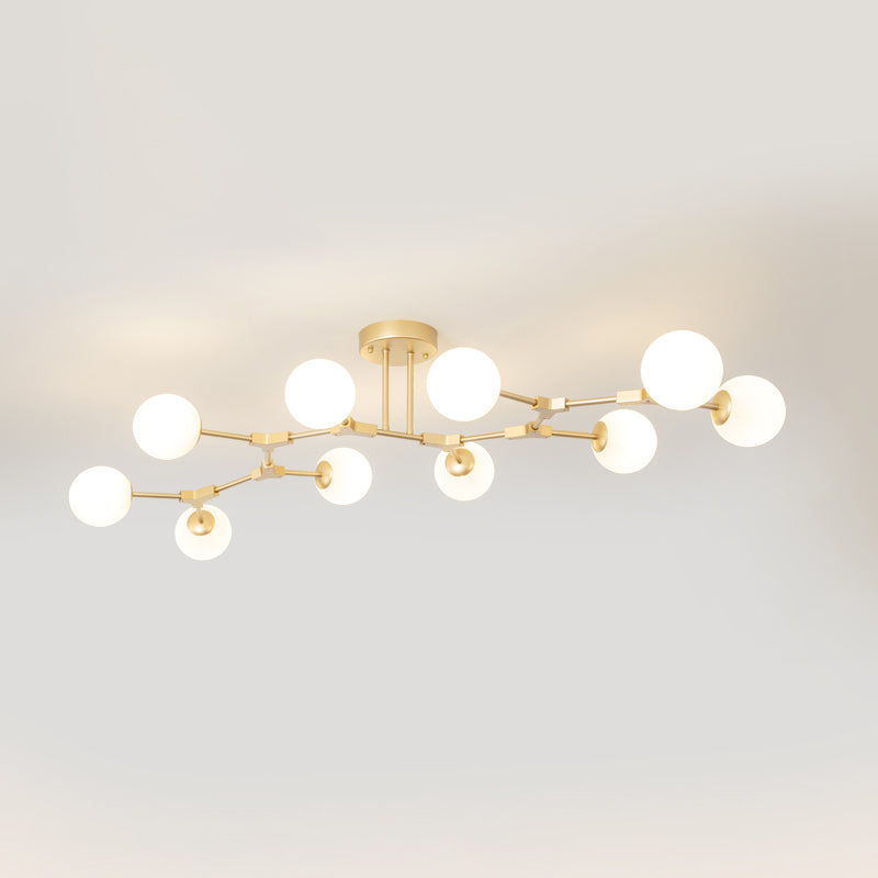 Glass Starburst Ceiling Mount Light Fixture Simplicity Style Gold Ceiling Flush Mount