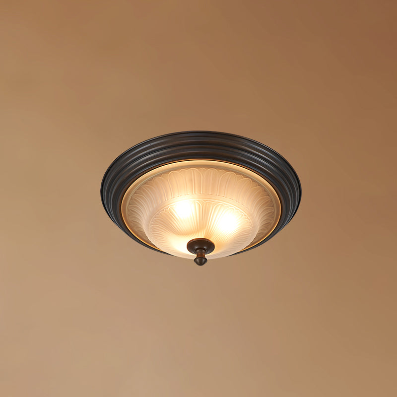 20" brede klassieke kom inbouw met glazen kap bronzen verzonken plafondlamp voor slaapkamer