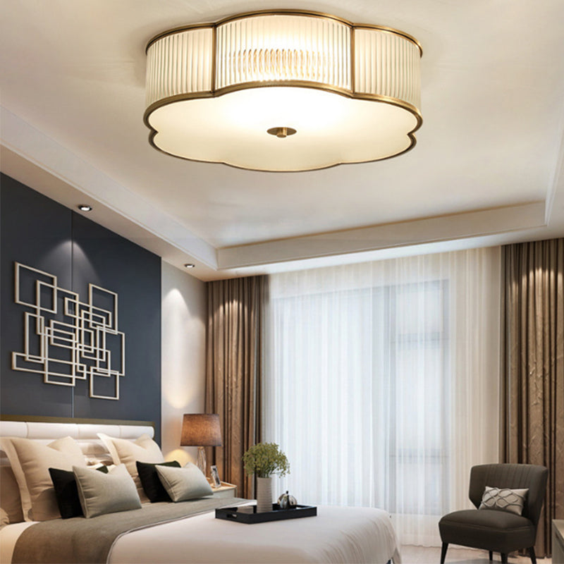 Traditional Clover Flush Mount Lighting Fixtures Bronze Living Room Flushmount Ceiling Lamp