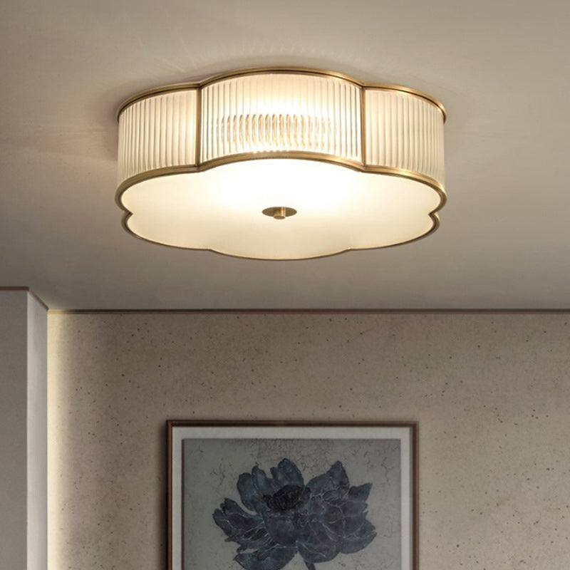 Traditional Clover Flush Mount Lighting Fixtures Bronze Living Room Flushmount Ceiling Lamp