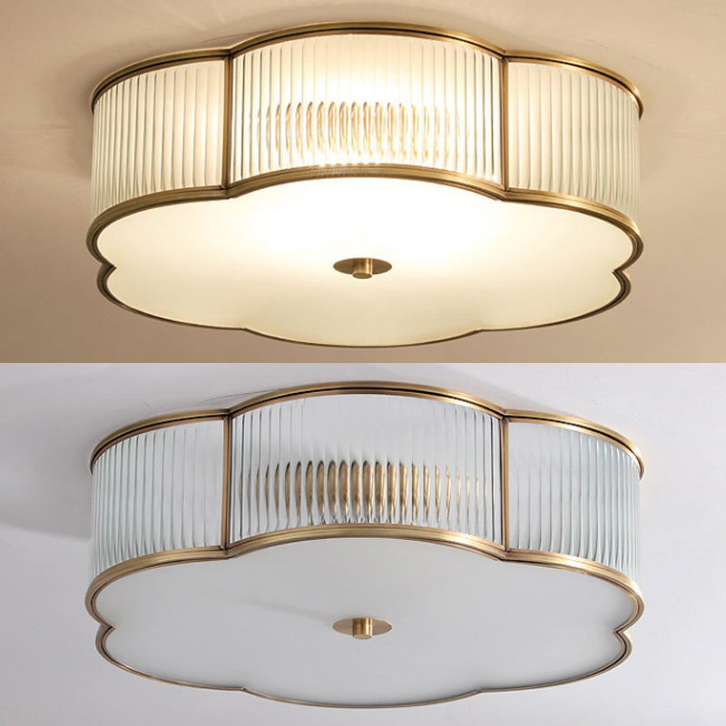 Traditional Clover Flush Mount Lighting Fixtures Bronze Living Room Flushmount Ceiling Lamp